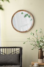 Transitional Mango Wood Wall Mirror with Frame - Multiple Colors