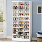 10 Tier Shoe Storage Cabinet with 30 Cubbies - Wood - Multiple Colors