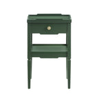 1 Drawer Nightstand with Solid Wood Frame - Blue, Dark Green, or White