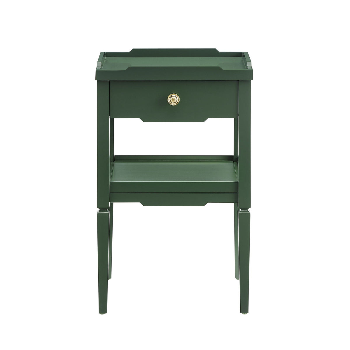 1 Drawer Nightstand with Solid Wood Frame - Blue, Dark Green, or White
