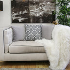 Baroque Skull Damask Accent Pillow with Removable Cover - Black & White