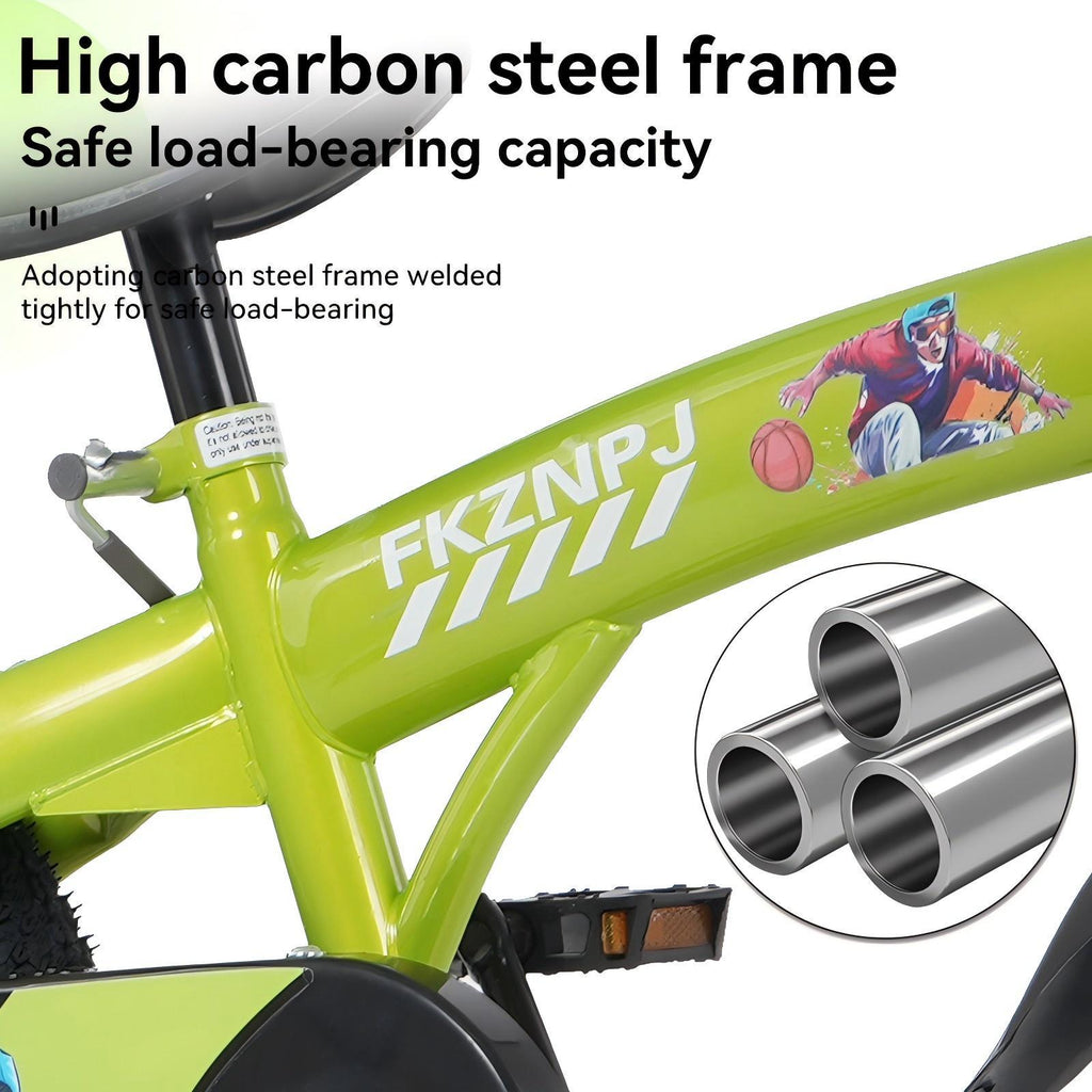 16-Inch Sporty Kids Cruiser Bike with Training Wheels - Green or Pink