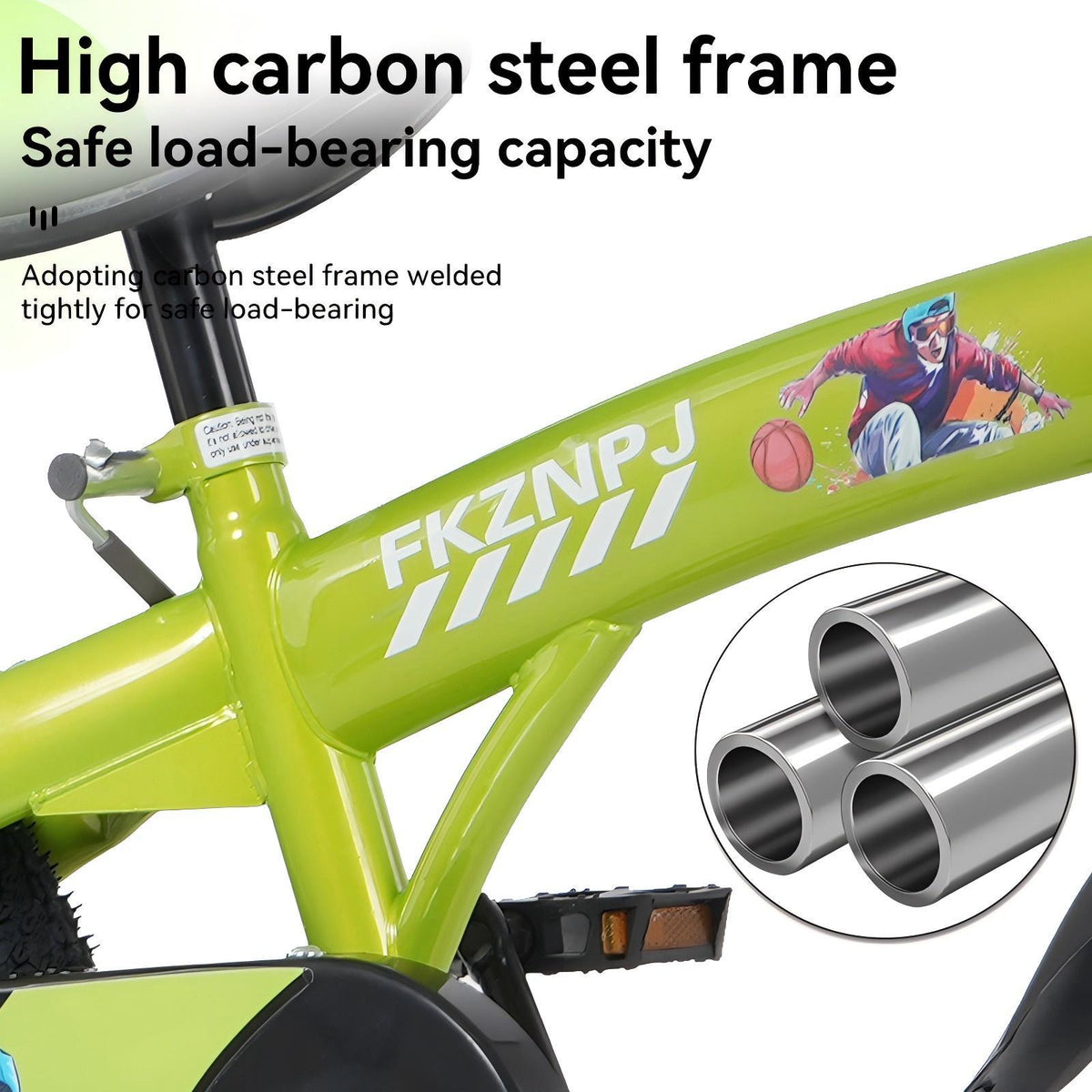 16-Inch Sporty Kids Cruiser Bike with Training Wheels - Green or Pink