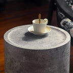 Modern Faux Concrete Round Corner Accent Table
