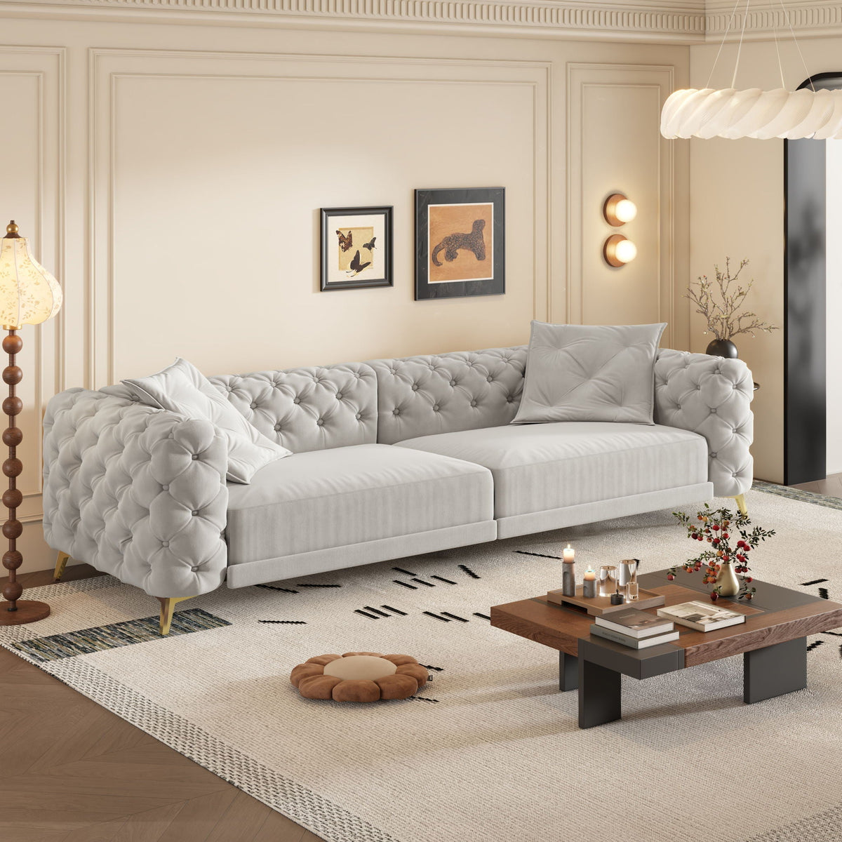 Convertible 3-in-1 Sleeper Sofa Set with Movable Ottoman - Multiple Colors