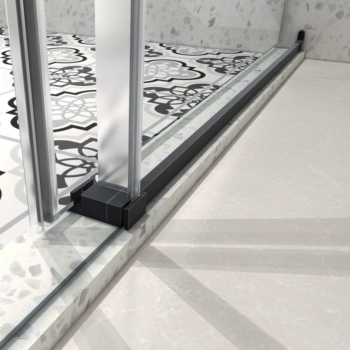 Matte Black Tempered Glass Shower Door with Soft-Closing and Easy-Clean Coating
