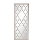 Distressed Floor Mirror with Full Body View - White