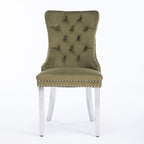 Contemporary Upholstered Dining Chair Set with Nailhead Trim - Multiple Colors