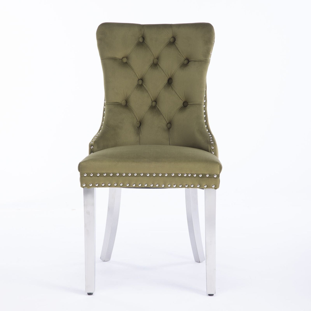 Contemporary Upholstered Dining Chair Set with Nailhead Trim - Multiple Colors
