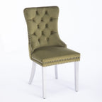 Contemporary Upholstered Dining Chair Set with Nailhead Trim - Multiple Colors