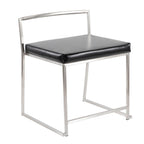 Contemporary Stackable Dining Chair Set with Metal Frame - Blue or Black