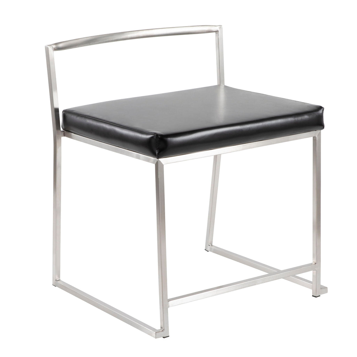 Contemporary Stackable Dining Chair Set with Metal Frame - Blue or Black