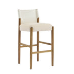 Solid Wood Bar Stool Set with Polyester Cushion - Brown & White
