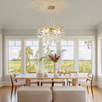 6-Light Crystal Chandelier with Gold Finish - Elegant Ceiling Lamp