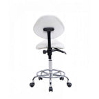 Saddle Stool Chair with Backrest - Ergonomic Support - White