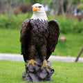 Large Standing Bald Eagle Garden Statue with Hand-Painted Detail - Brown