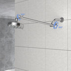 Stainless Steel Shower Arm Extension with 360° Rotation - Black or Pearl Silver