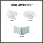 White King Comforter Set with Coastal Embroidery - 100% Cotton