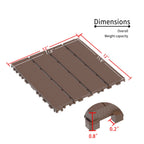 Interlocking Deck Tiles 44 Pack with Easy Click Installation - Dark Brown or Dark Gray