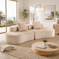 Corduroy 2-Seater Sofa with Lumbar Pillows - 110.24" Fully Compressed