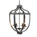 4 Light Metal Chandelier with Adjustable Chain - Gray
