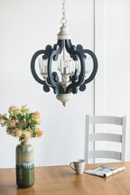 Wood Chandelier 6 Light Farmhouse Pendant Lighting