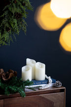 Flickering LED Candles Set with Remote Timer - Ivory