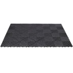25pcs Plastic Garage Floor Mats with Interlocking Non-Slip Surface - Black or Yellow