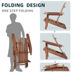 Hemlock Wood Outdoor Folding Adirondack Chair Set of 2