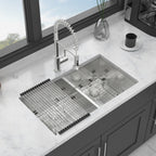 Modern Double Bowl Undermount Sink with 10" Deep Basins - Gray