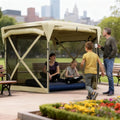 11 x 11ft Pop Up Tent Canopy with Removable Roof Cover - Beige