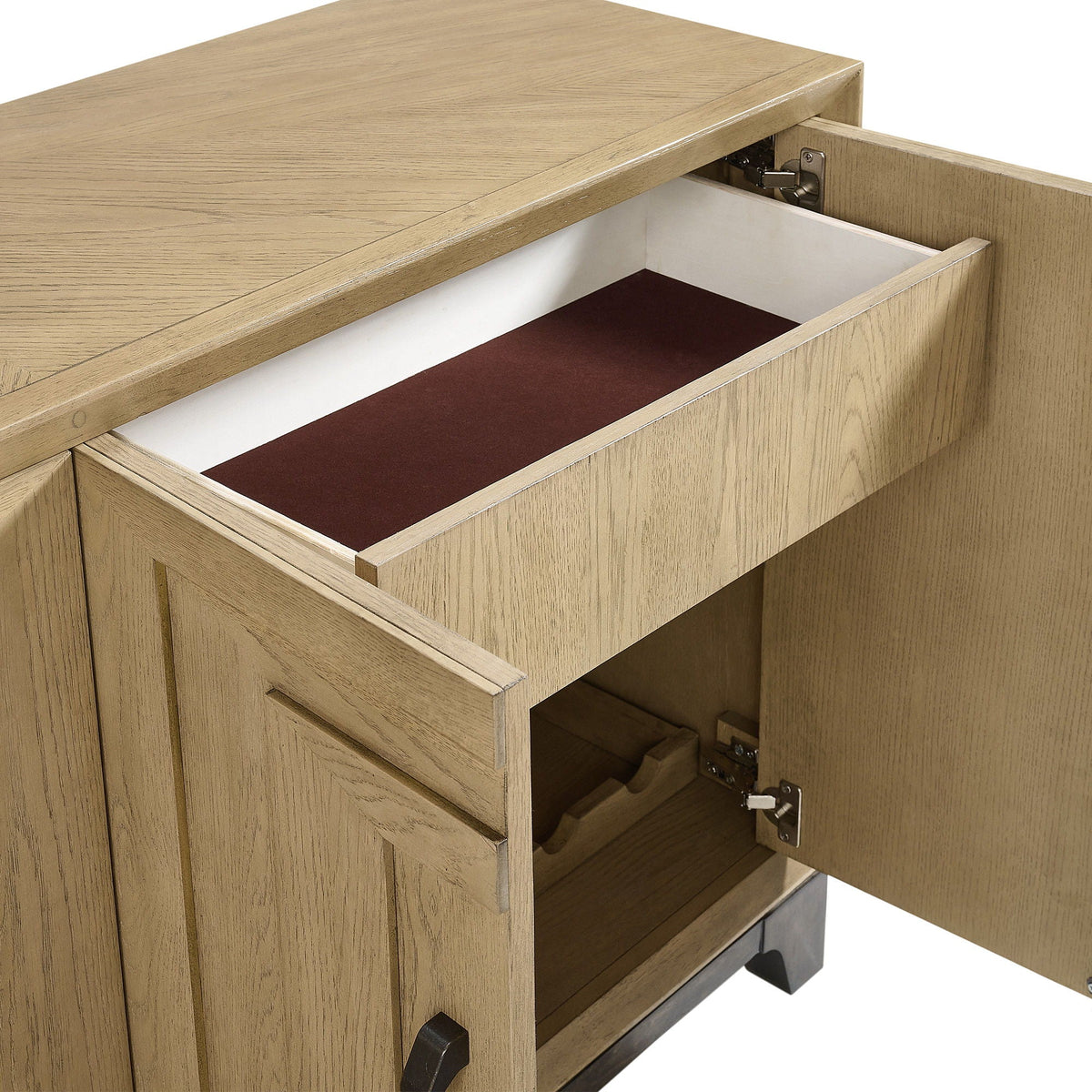 Sideboard with Ample Storage and Wine Racks - Brown