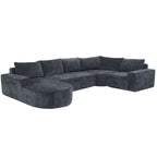 Modular Cloud Sectional Sofa Set with Deep Seating - Choose Beige, Dark Gray, or Dark Brown