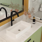 Modern Ceramic Rectangular Bathroom Vessel Sink with European Design - White or Black
