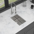 Gray Undermount Steel Kitchen Sink with Deep Single Bowl Basin