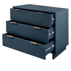 Solid Wood 3 Drawer Dresser with Ribbed Fronts - Multiple Colors