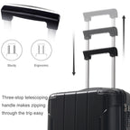 20-Inch Hardshell Carry-On Luggage with TSA Lock - Black