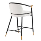 26" H Upholstered Counter Stool with Metal Frame - Set of 2 - Beige