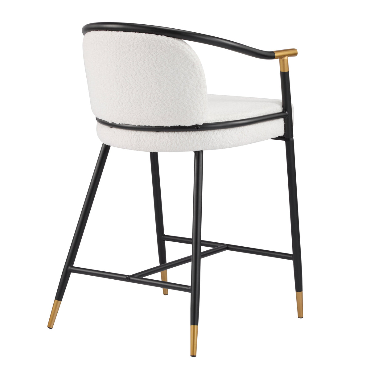 26" H Upholstered Counter Stool with Metal Frame - Set of 2 - Beige