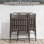 Brown 2-Piece Folding Chair with Rust-Resistant Frame - Brown