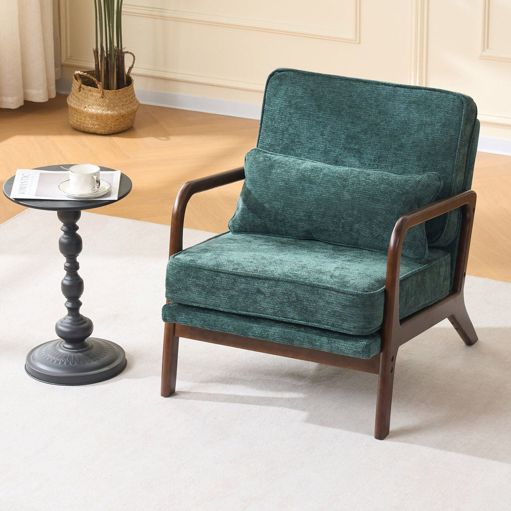 Upholstered Living Room Chair with Curved Armrests - Choice of Color