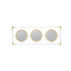 Rectangular 3-Piece Wall Mirror with Iron Frame - Gold or White