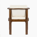 Outdoor Dining Chair Set of 4 with Curved Acacia Wood Arms