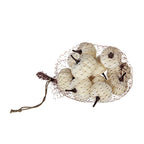 White Velvet Pumpkin Set with Mesh Bag - Sculptures & Figurines