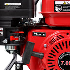 Gas Engine Powered Water Pump with Wheels and Handle – Black/Red
