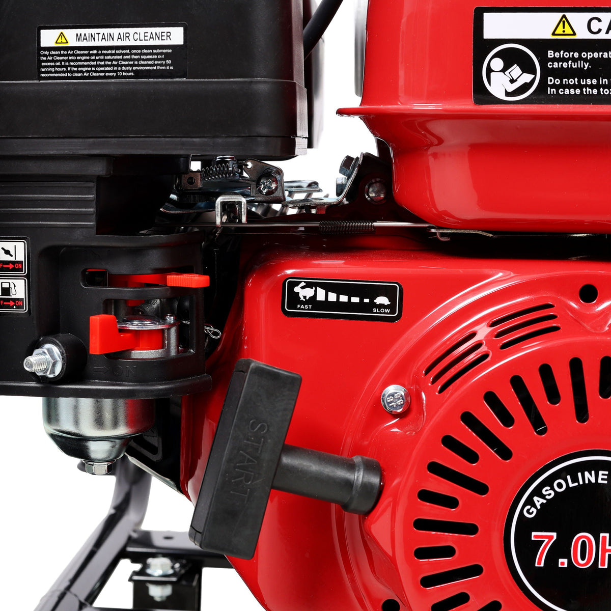 Gas Engine Powered Water Pump with Wheels and Handle – Black/Red