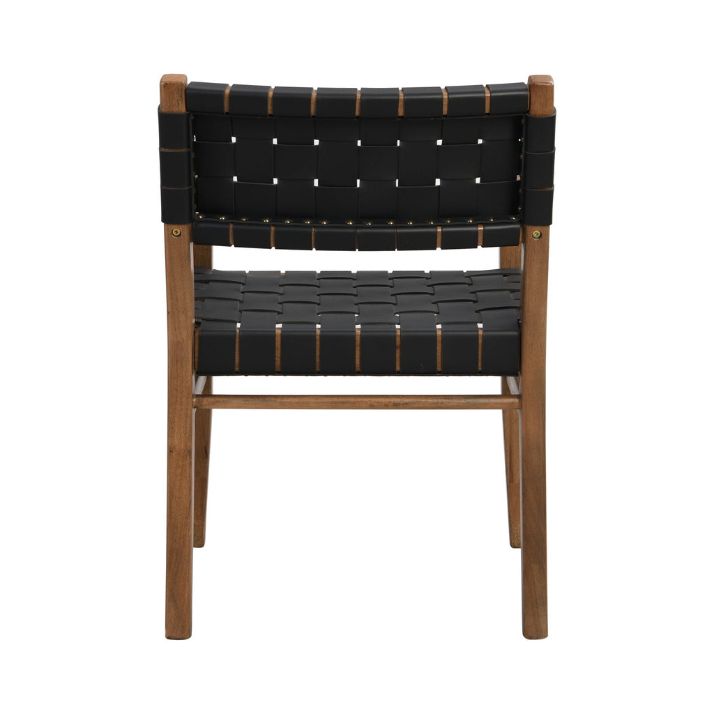 Modern Upholstered Dining Chair with Ergonomic Comfort - Black or Light Brown