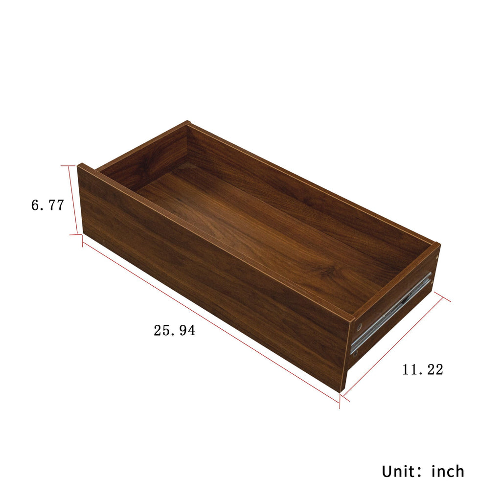 Tall Kitchen Pantry Cabinet with 4 Tier Side Shelf - Walnut