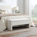 Modern Upholstered Large Bed End Bench with Hidden Storage - Multiple Colors