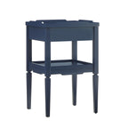 1 Drawer Nightstand with Solid Wood Frame - Blue, Dark Green, or White